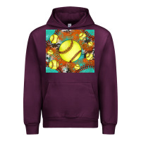 Mauve Wine softball cowhide turquoise glitter tumbler Urban Hoodie - Jasminsmagicworld