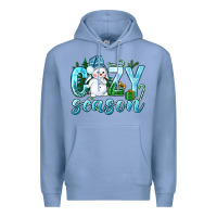 Colony Blue cozy season winter christmas Premium Hoodie - NancyCooperArtShop