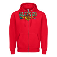 Red blessed life western Zipper Hoodie - texasbilliewilder