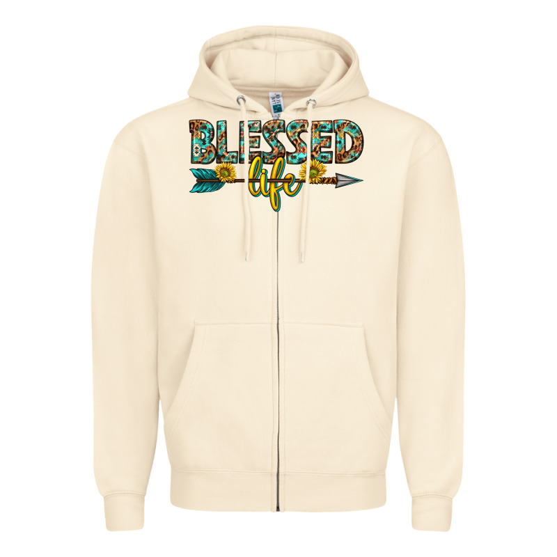 Blessed Life Western Zipper Hoodie by texasbilliewilder | Teevron