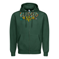 Sports Green blessed life western Zipper Hoodie - texasbilliewilder