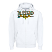 White blessed life western Zipper Hoodie - texasbilliewilder