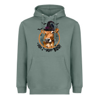 Halloween Cow Moo I Mean Boo Heavyweight Hoodie | Teevron
