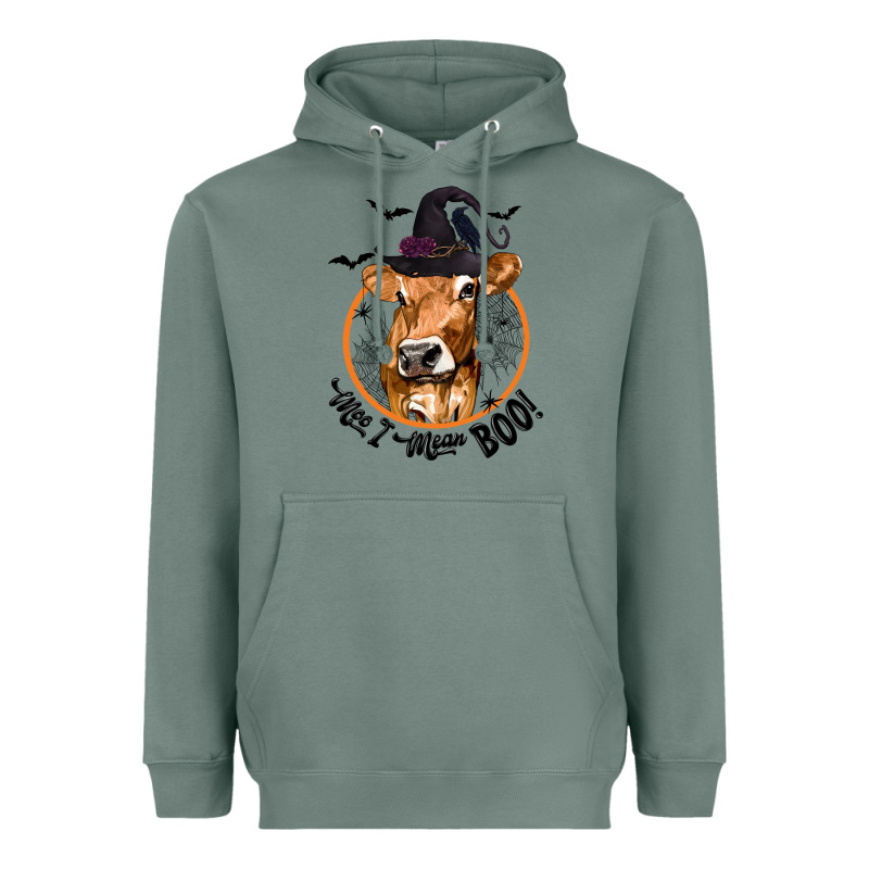 Halloween Cow Moo I Mean Boo Heavyweight Hoodie by texasbilliewilder | Teevron