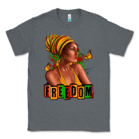 Charcoal Heather Juneteenth freedom afro woman Classic Tee - RanaPortraitStore