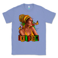 Colony Blue Juneteenth freedom afro woman Classic Tee - RanaPortraitStore