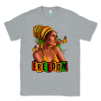 Heather Grey Juneteenth freedom afro woman Classic Tee - RanaPortraitStore