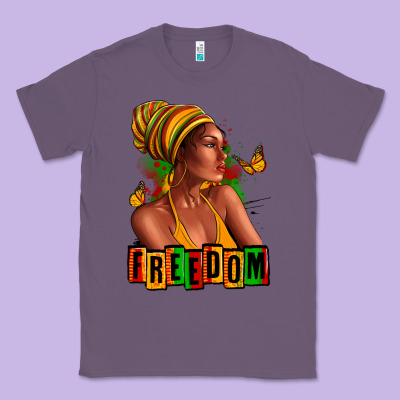 Juneteenth Freedom Afro Woman Classic Tee Designed By Ranaportraitstore