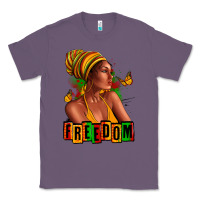 Lavender Juneteenth freedom afro woman Classic Tee - RanaPortraitStore