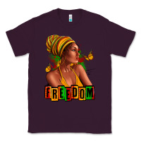 Plum Juneteenth freedom afro woman Classic Tee - RanaPortraitStore