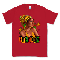 Red Juneteenth freedom afro woman Classic Tee - RanaPortraitStore