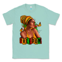 Seafoam Juneteenth freedom afro woman Classic Tee - RanaPortraitStore