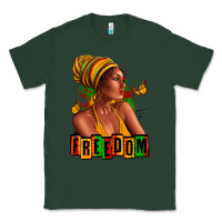 Sports Green Juneteenth freedom afro woman Classic Tee - RanaPortraitStore