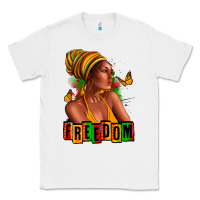White Juneteenth freedom afro woman Classic Tee - RanaPortraitStore