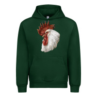 Forest Green Leghorn Rooster Head Urban Hoodie - LillyAllenDesigns
