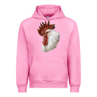 Fuchsia Pink Leghorn Rooster Head Urban Hoodie - LillyAllenDesigns