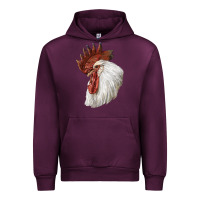 Mauve Wine Leghorn Rooster Head Urban Hoodie - LillyAllenDesigns