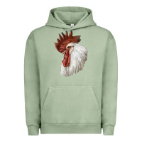 Pigment Oil Green Leghorn Rooster Head Urban Hoodie - LillyAllenDesigns