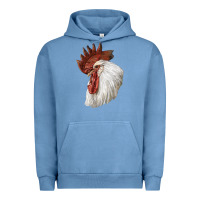 Pigment Pebble Blue Leghorn Rooster Head Urban Hoodie - LillyAllenDesigns
