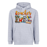 Heather Grey teacher fuel Heavyweight Hoodie - Zillion Design Studio