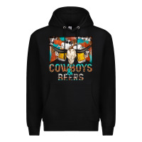 Black cowboys and beers Premium Hoodie - NancyCooperArtShop