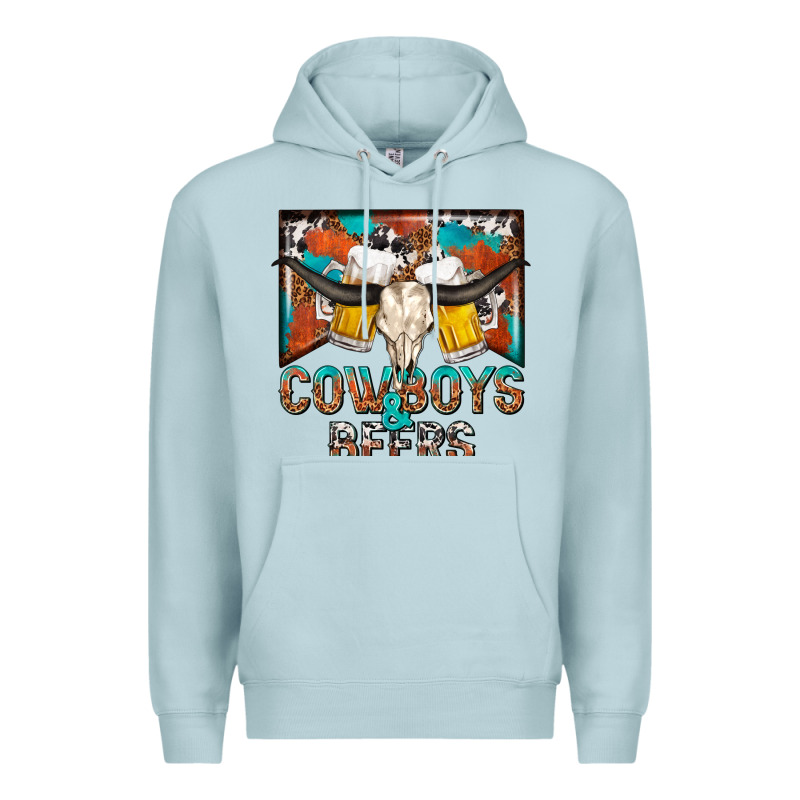 Cowboys And Beers Premium Hoodie by NancyCooperArtShop | Teevron
