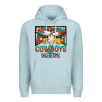 Blue Mist cowboys and beers Premium Hoodie - NancyCooperArtShop