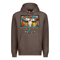 Coffee cowboys and beers Premium Hoodie - NancyCooperArtShop