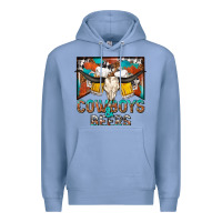 Colony Blue cowboys and beers Premium Hoodie - NancyCooperArtShop