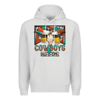 Dove Grey cowboys and beers Premium Hoodie - NancyCooperArtShop