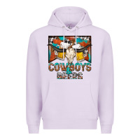 Lilac cowboys and beers Premium Hoodie - NancyCooperArtShop