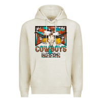 Oatmeal Heather cowboys and beers Premium Hoodie - NancyCooperArtShop