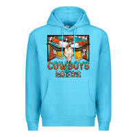 Ocean Blue cowboys and beers Premium Hoodie - NancyCooperArtShop