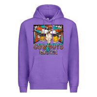Purple cowboys and beers Premium Hoodie - NancyCooperArtShop