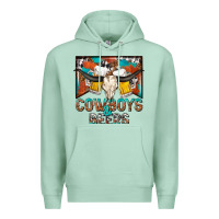 Seafoam cowboys and beers Premium Hoodie - NancyCooperArtShop