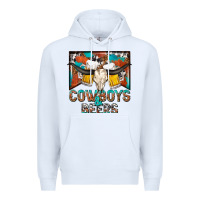 White cowboys and beers Premium Hoodie - NancyCooperArtShop