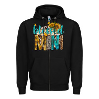 Black blessed mini with sunflowers Zipper Hoodie - texasbilliewilder