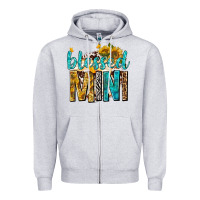 Heather Grey blessed mini with sunflowers Zipper Hoodie - texasbilliewilder