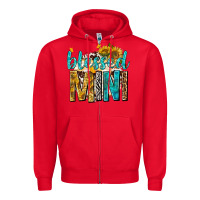 Red blessed mini with sunflowers Zipper Hoodie - texasbilliewilder