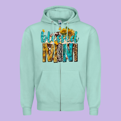 Zipper Hoodie blessed mini with sunflowers