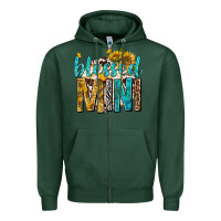 Sports Green blessed mini with sunflowers Zipper Hoodie - texasbilliewilder