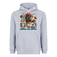 Heather Grey ocd obsessive cow disorder Heavyweight Hoodie - Zillion Design Studio