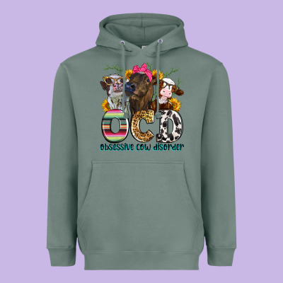 Ocd Obsessive Cow Disorder Heavyweight Hoodie Designed By Zillion Design Studio