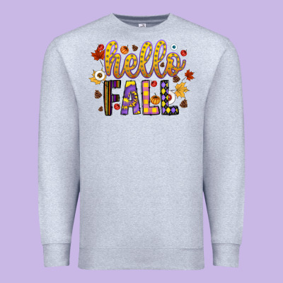 Hello Fall Premium Sweatshirt Designed By Cowhidedigitalart