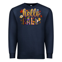 Navy hello fall Premium Sweatshirt - CowhideDigitalArt