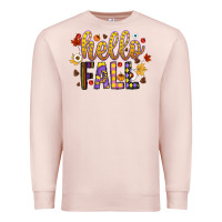 Pale Pink hello fall Premium Sweatshirt - CowhideDigitalArt