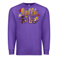 Purple hello fall Premium Sweatshirt - CowhideDigitalArt