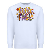 White hello fall Premium Sweatshirt - CowhideDigitalArt