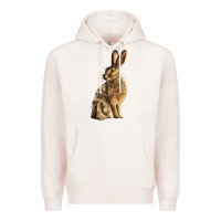 Pale Pink Hares Premium Hoodie - LillyAllenDesigns