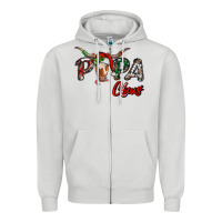 Dove Grey Papa Claus With Long Horn Western Christmas Zipper Hoodie - RanaPortraitStore